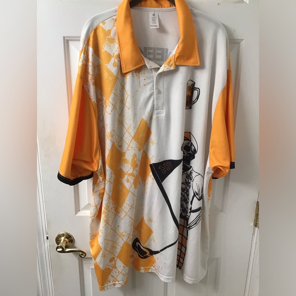 GARMENT ONE SZ 5X MENS GOLF POLO SHIRT WEEKEND FORECAST NWOT